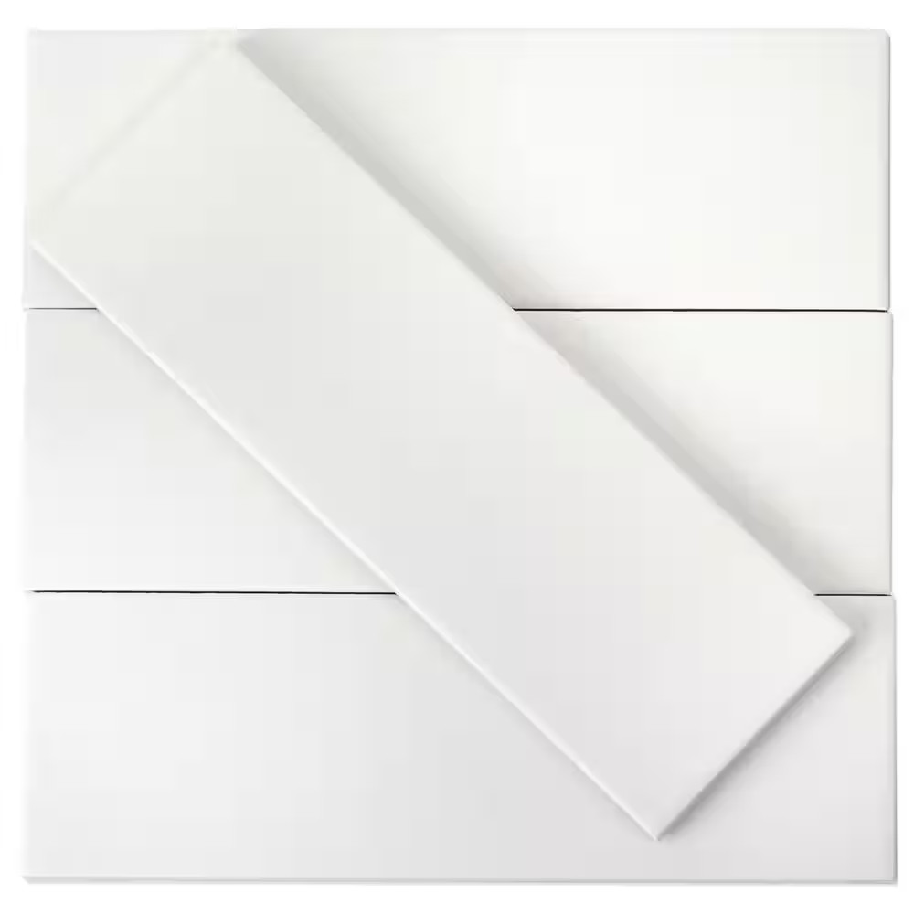Barnet White 3 In. X 9 In. X 10Mm Matte Ceramic Subway Wall Tile (30 Pieces / 5.