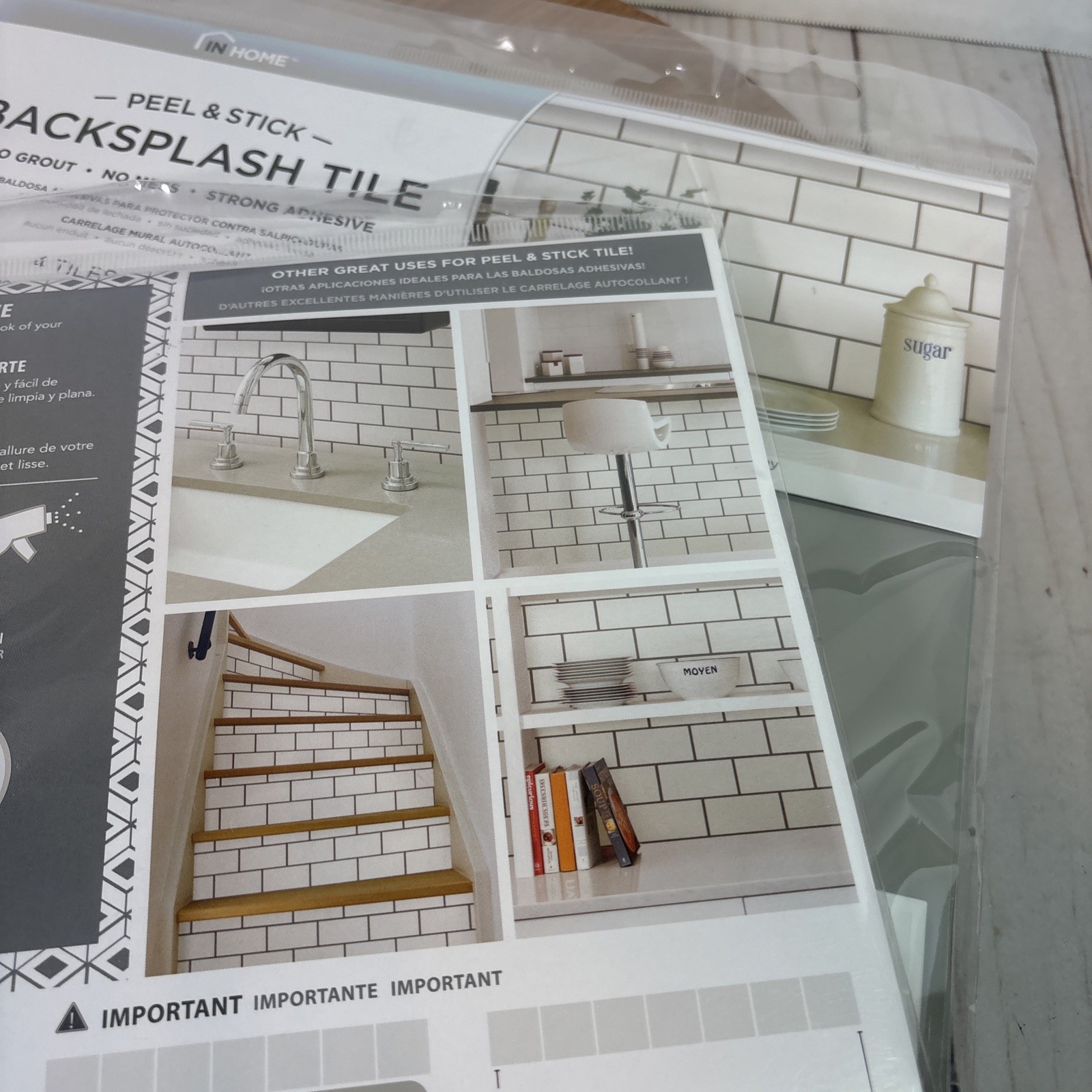 In Home Peel and Stick Backsplash Subway NH2363 Lot of 5