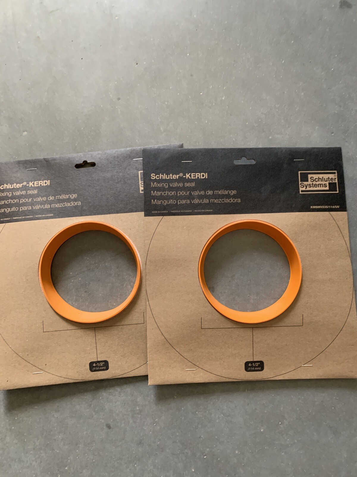 Two Schluter Kerdi Mixing Valve Seal 4-1/2″ KMSMV235/114/UV