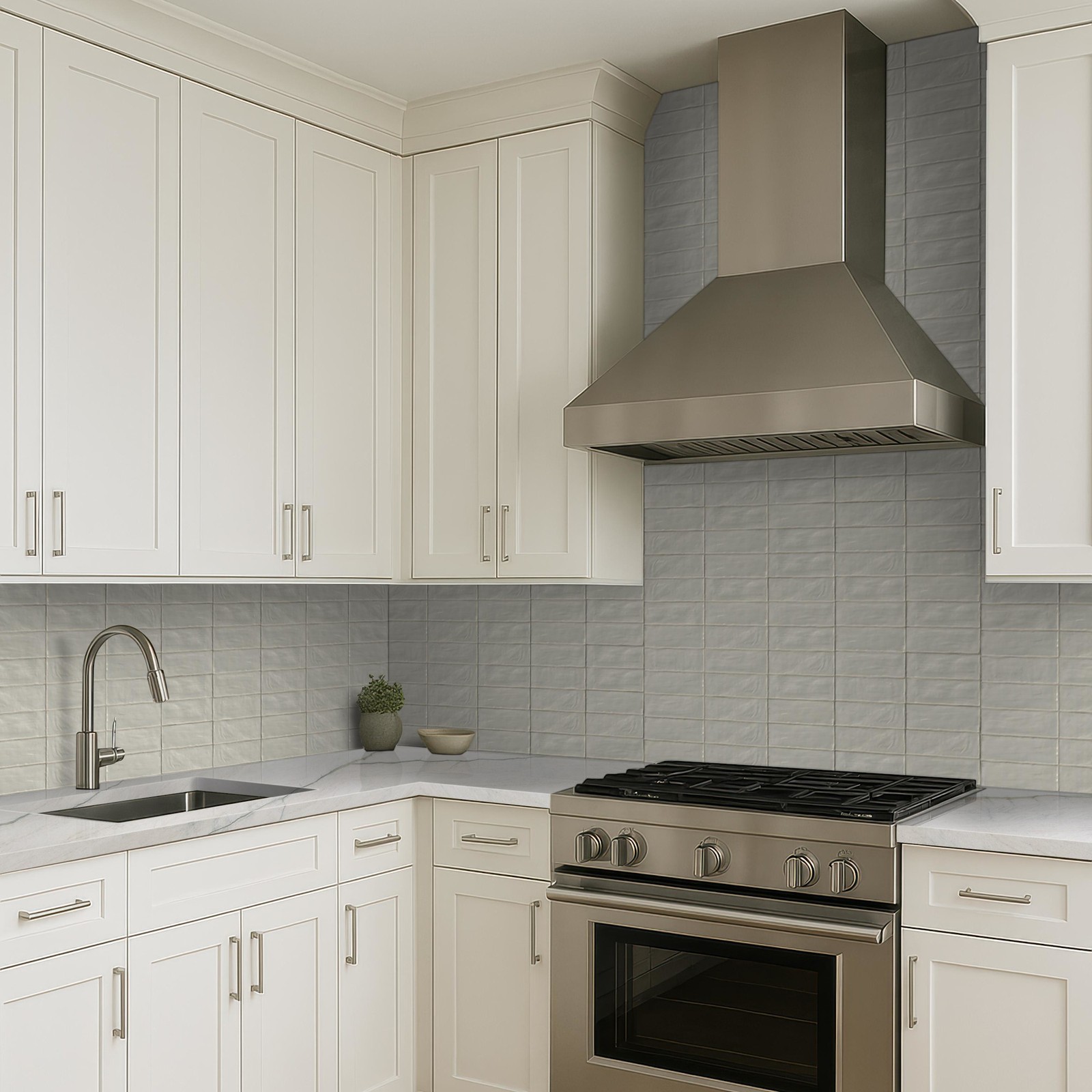Ackland AKNPTRAV2.5X8S-CA Rava – 3″ x 8″ Solid Subway Wall Tile – – Canvas