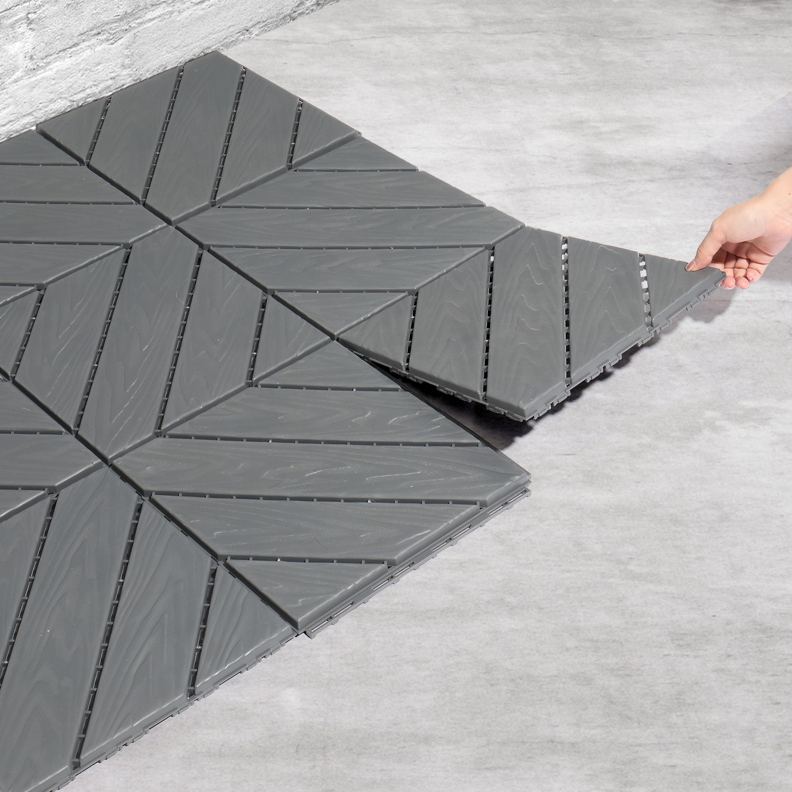 27Pack, 26.16ft² Plastic Interlocking Deck Tiles, Waterproof Flooring Tiles NEW