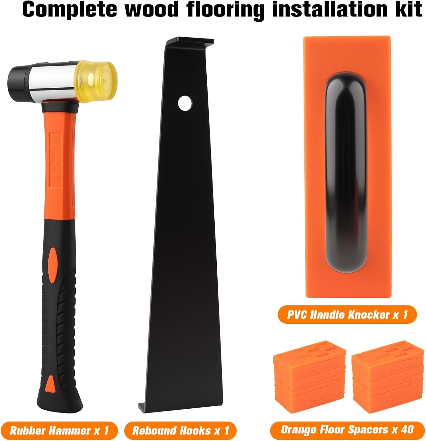 43-Piece Laminate Flooring Tools with Sturdy Double-Ended Hammer, Steel Return H