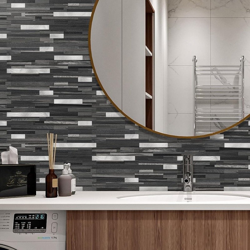 Peel & Stick Tile Waterproof Marble Texture DIY Backsplash Kitchen Wall Upgrade