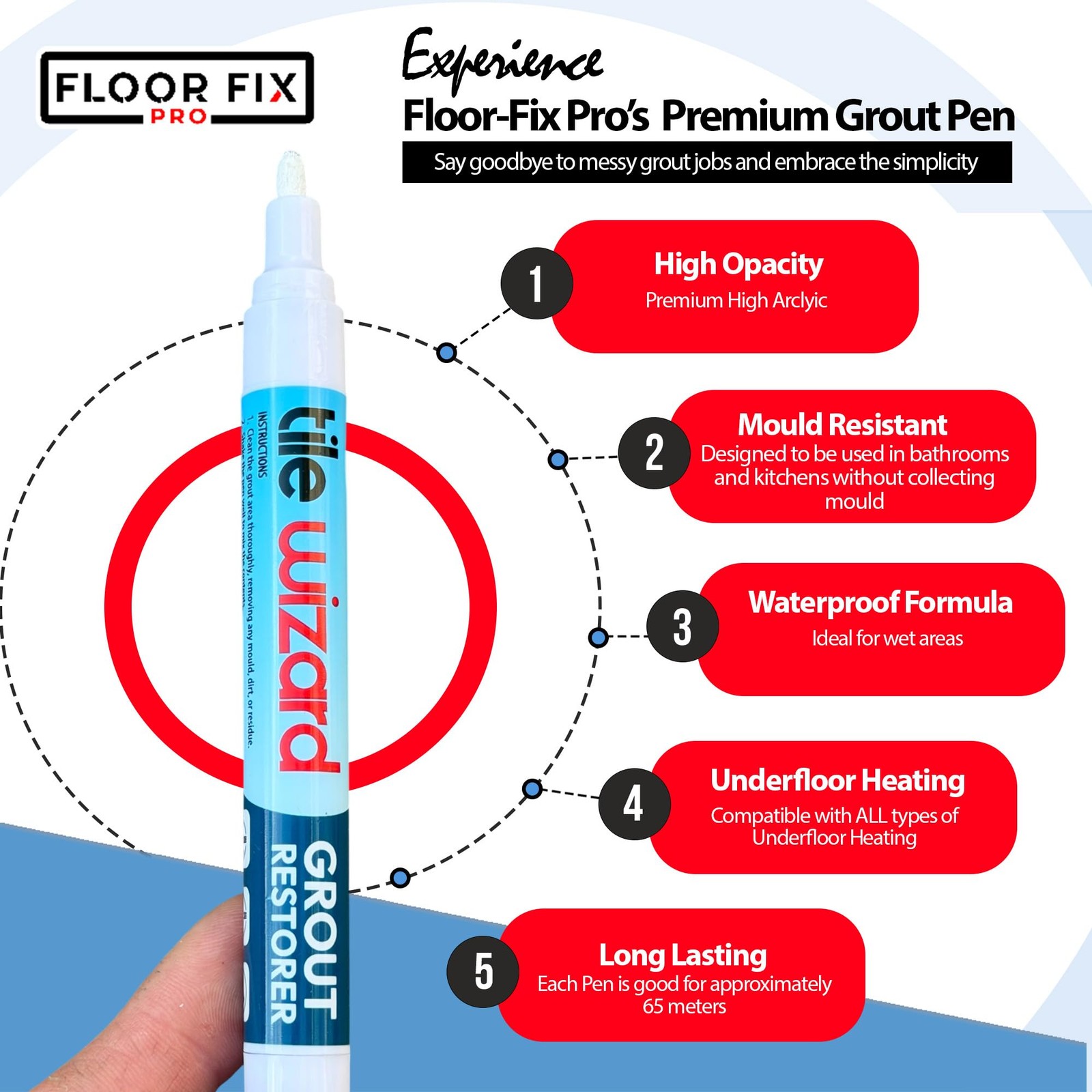 Gray Grout Pen Tile Grout Paint Marker from | Waterproof Grout Colorant & Sea…