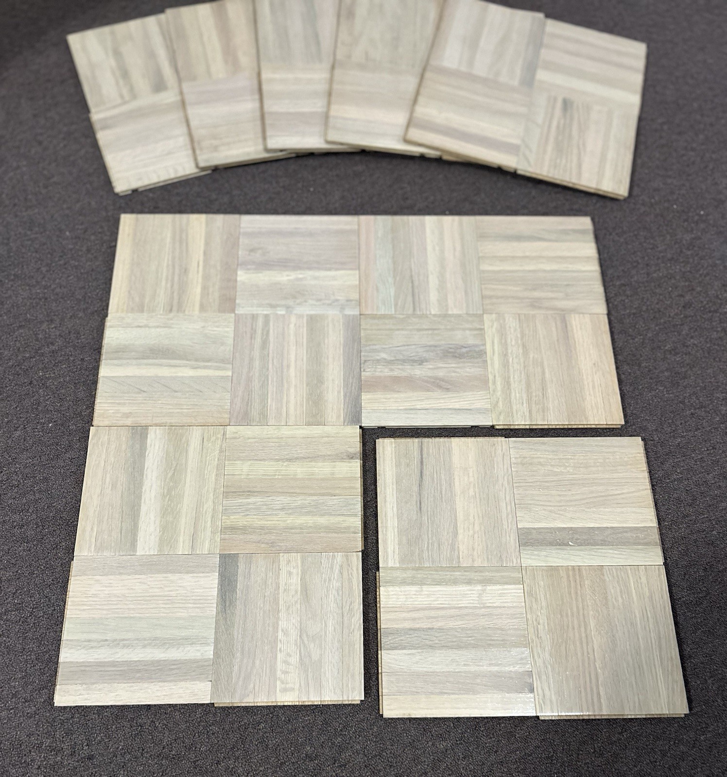 OAK PARQUET FLOOR: 100 SQ FT 12x12x5/16 Savannah Alabaster Tiles NEW!