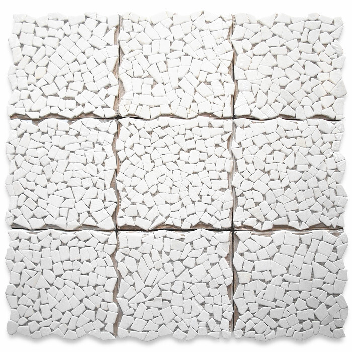 T98T Tumbled Thassos White Marble Pebble Stone Non Slip Shower Floor Tile