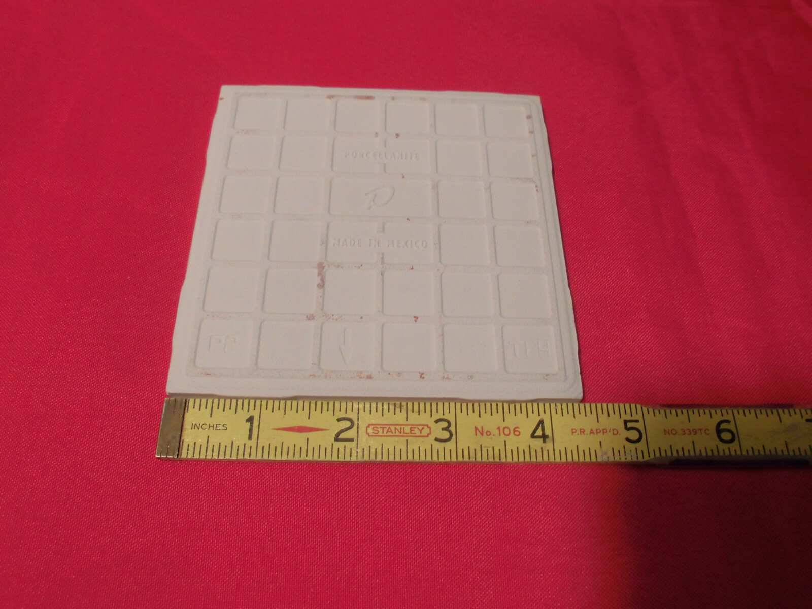1 pc. 4-3/8″ *Bright Ice White* Softer Matte Ceramic Tiles… Clean New Tiles