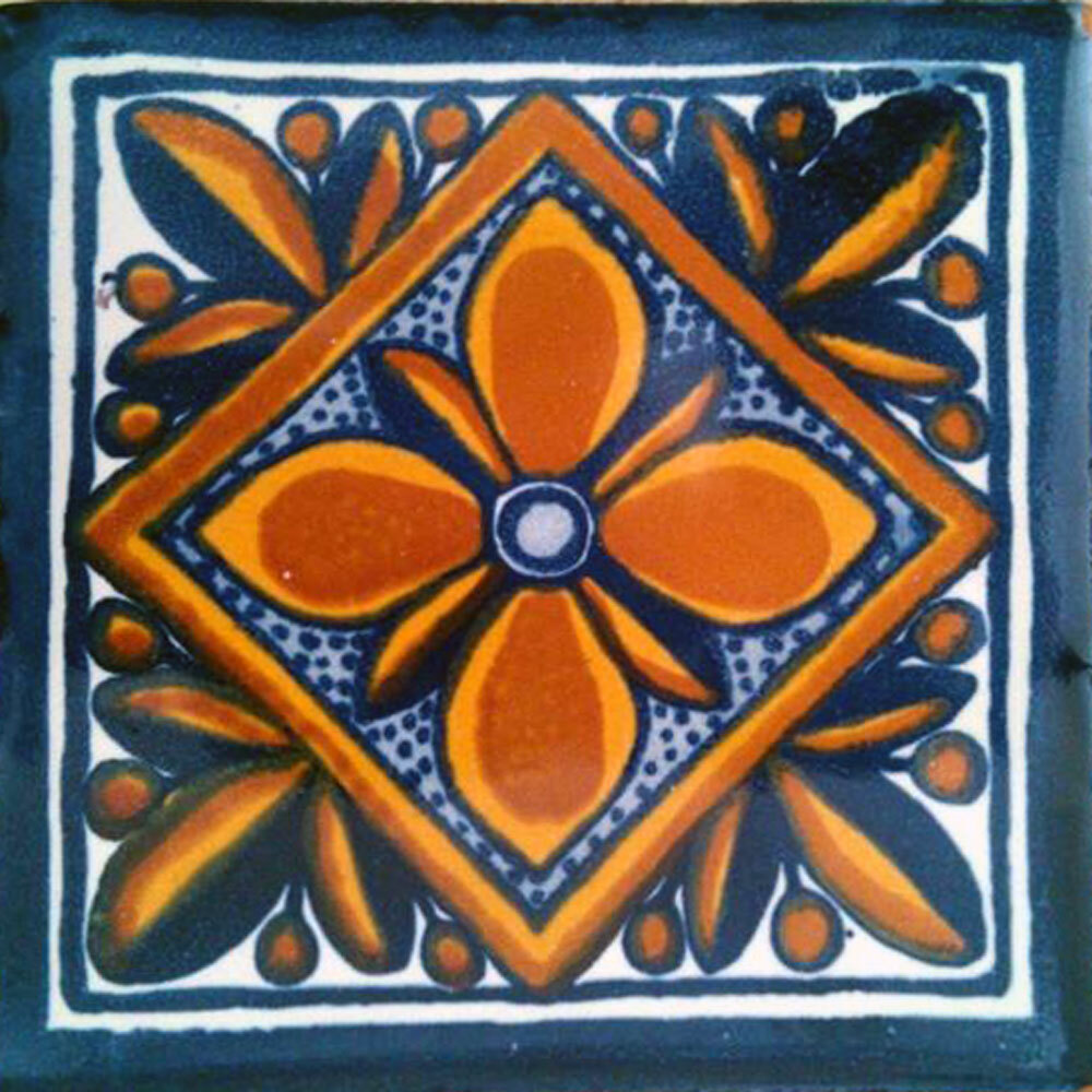 C#001) MEXICAN TILES CERAMIC HAND MADE SPANISH INFLUENCE TALAVERA MOSAIC ART