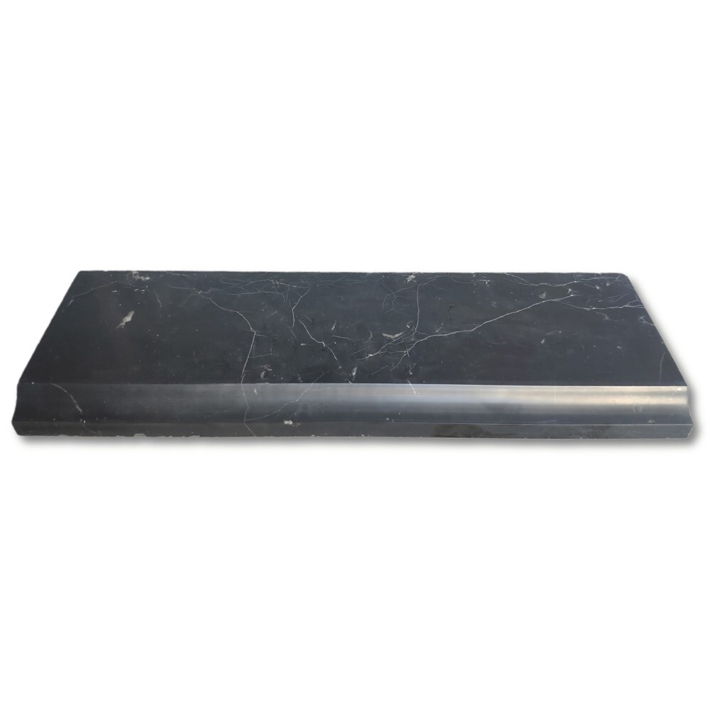 N11H Baseboard Nero Marquina Black Marble 4×12 Trim Molding Honed