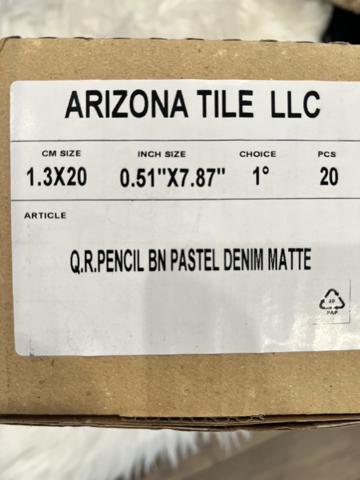 Bullnose Pencil Trim Ceramic Arizona Tile Denim Blue Edge Single Piece Niche