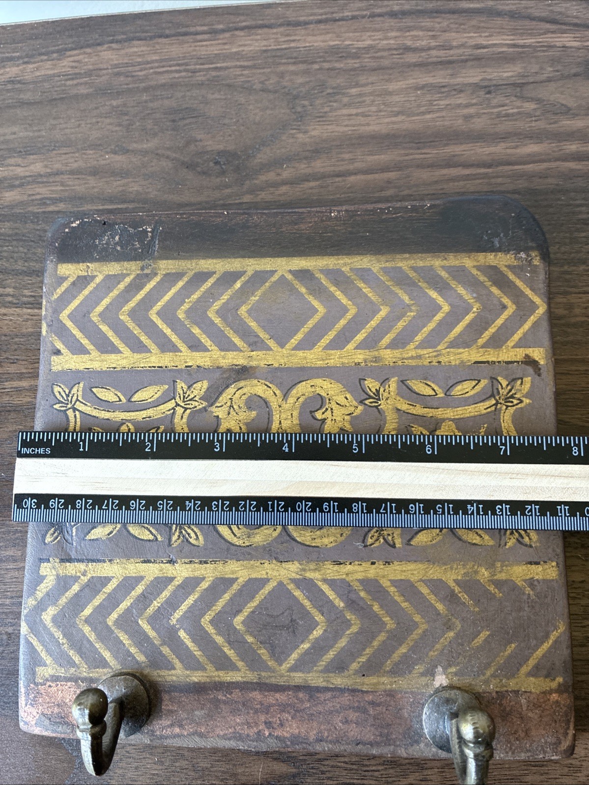 Clay Tile with 2 Hooks Wall Mounted