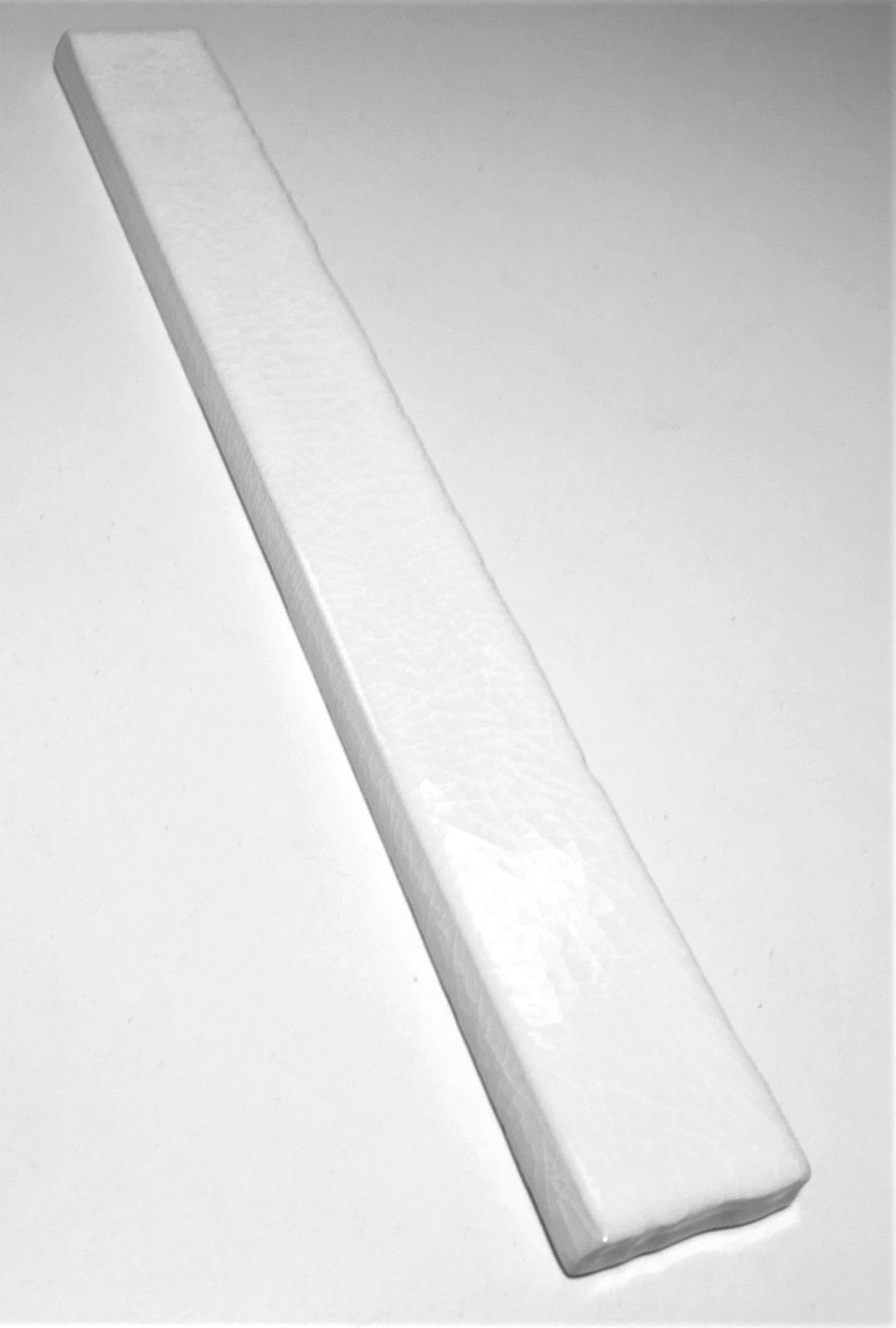 1.5×12 Bullnose White Crackled Ceramic Trim Tile, Wall and Floor Accent Kitchen