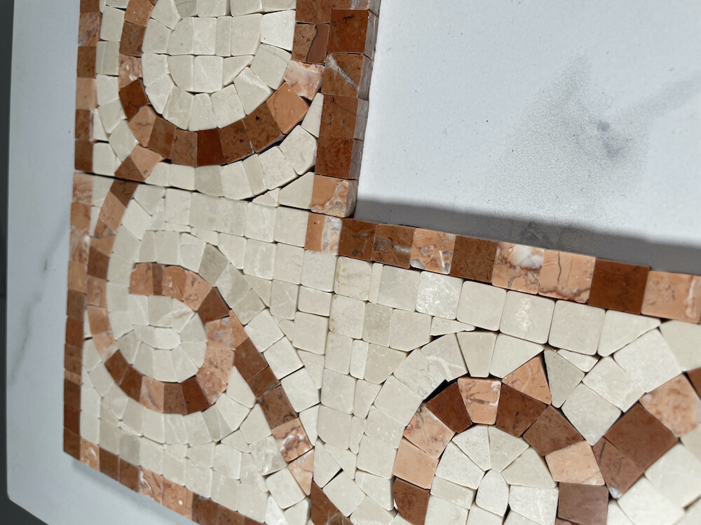 B0010CP Marble Mosaic Border Decorative Accent Tile Vine Rojo 4×4 Polished
