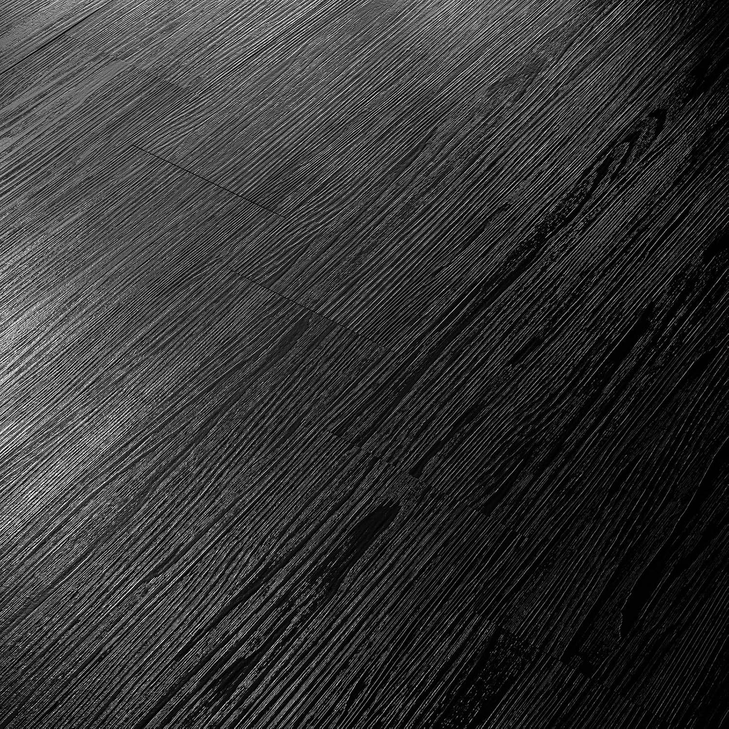 35-Pack 6″X36″ Black Wood Peel and Stick Floor Tile Waterproof Vinyl Flooring Pl