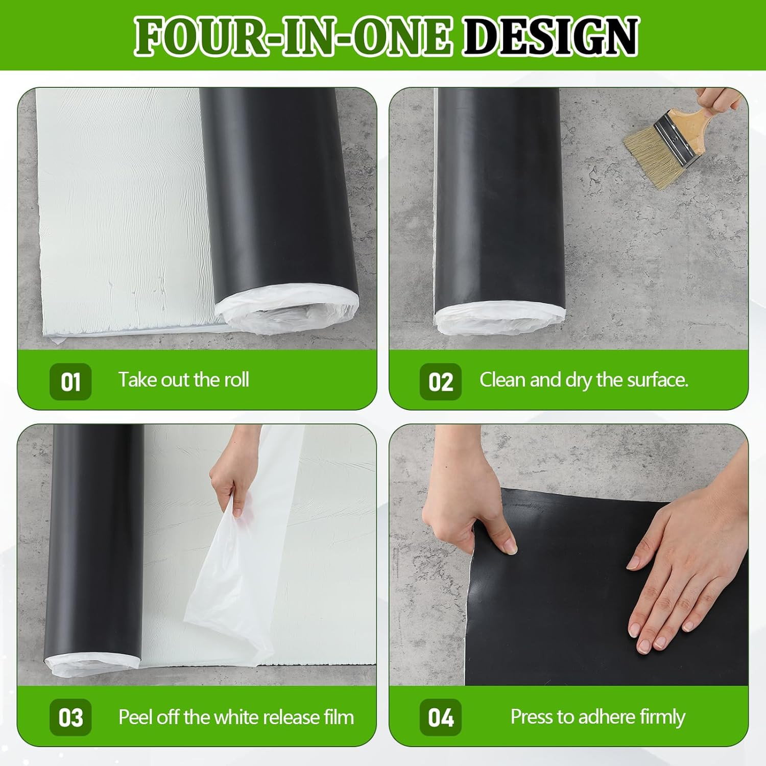 1 Roll Epdm Rubber Roofing Membrane 39″ X 5Ft, Self-Adhesive Waterproof Underlay