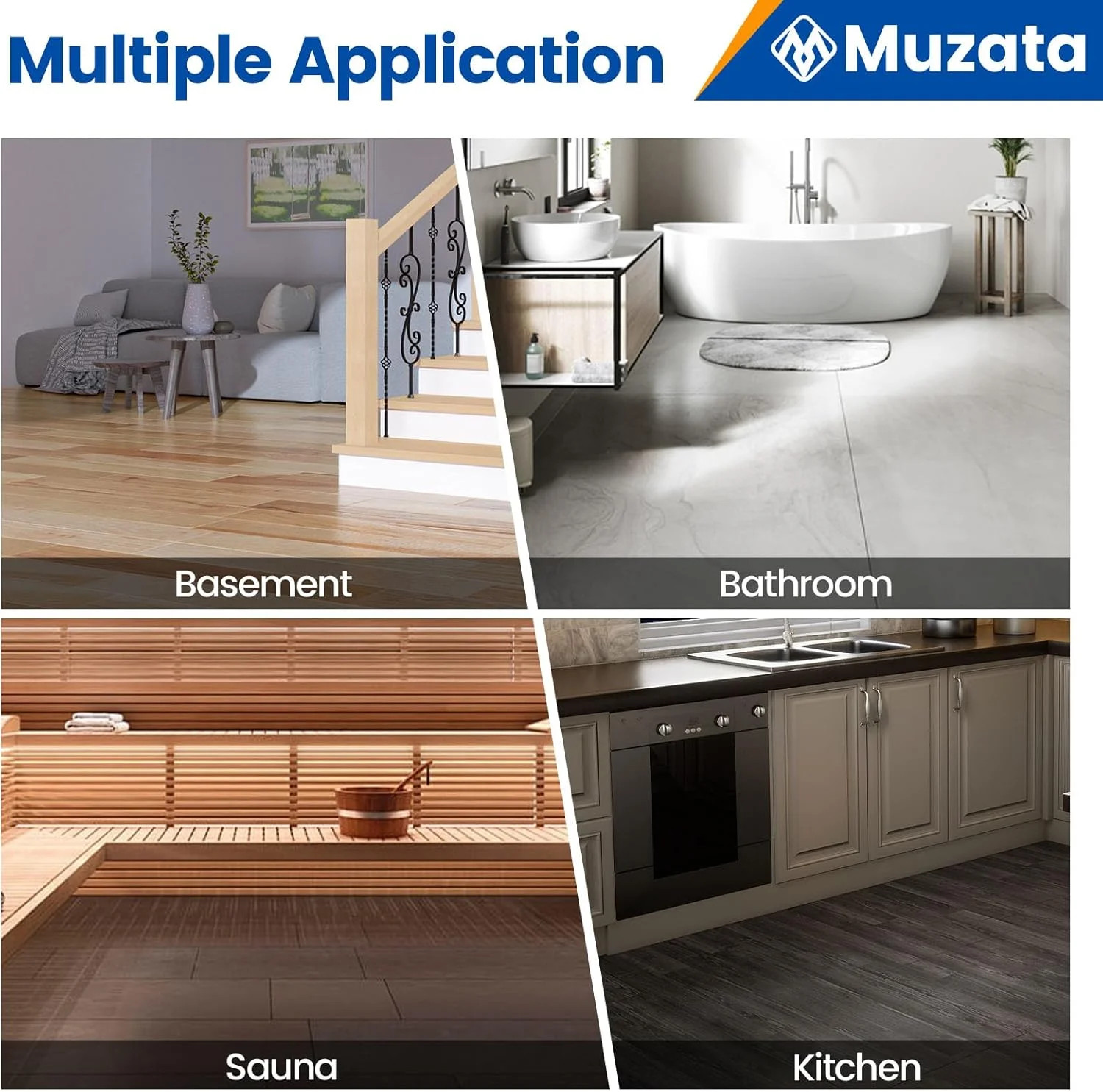 Muzata Waterproofing Membrane for Shower 3.8x33feet (125 Sq Ft) 23.6 Mil Thick U