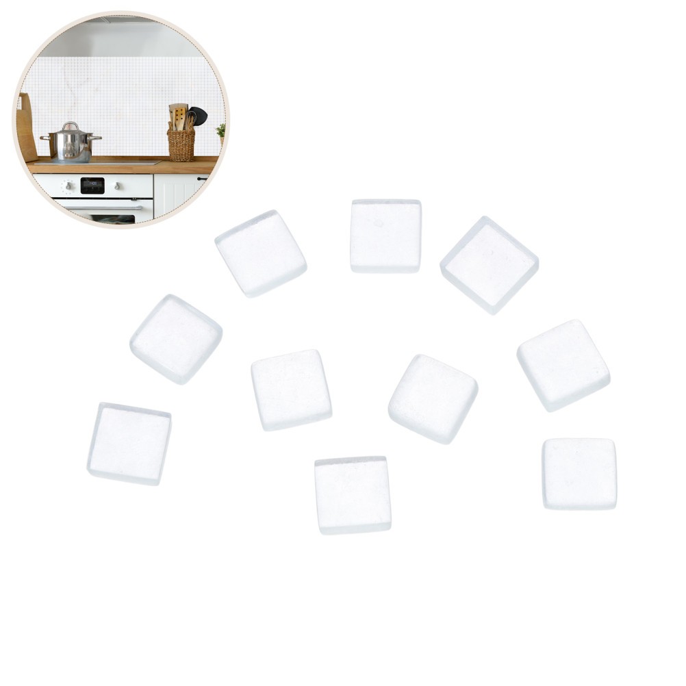 450Pcs Transparent Glass Mosaic Tiles Reusable 1x1cm Squares for Wall Decoration