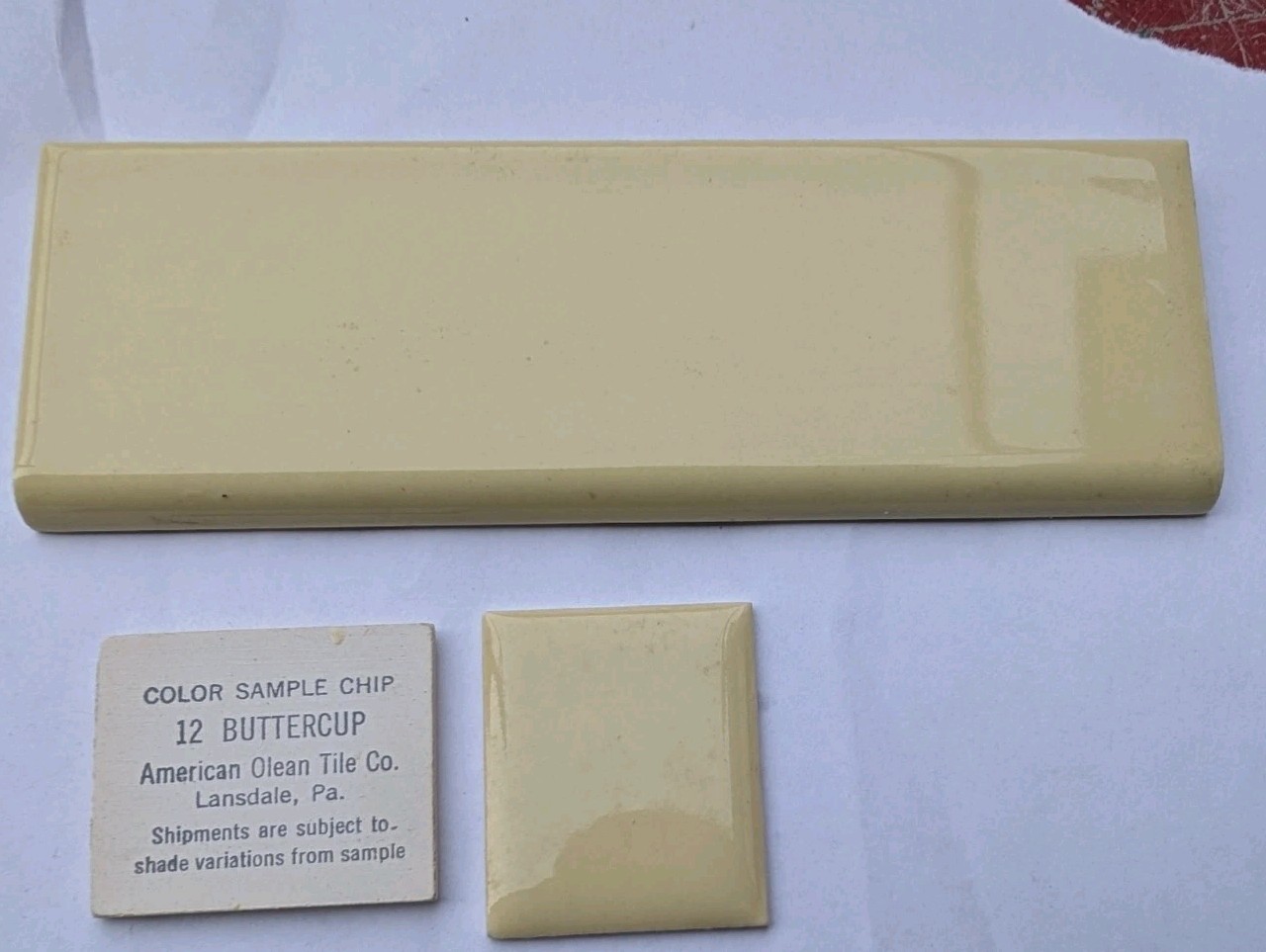 1 pc of American Olean Tile Bullnose 2×6″ #12 Buttercup Yellow S4269 S4200