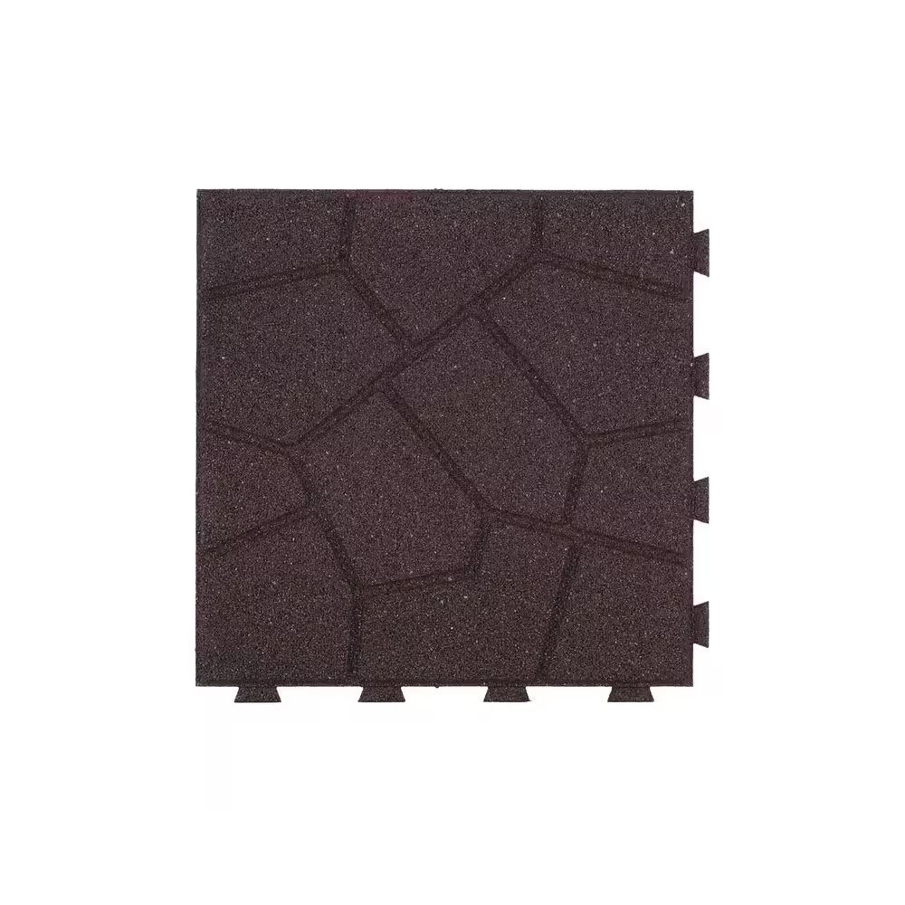 16 In. X 16 In. X 5/8 In. Brown Stone Smartloc Rubber Paver (9-Pack)