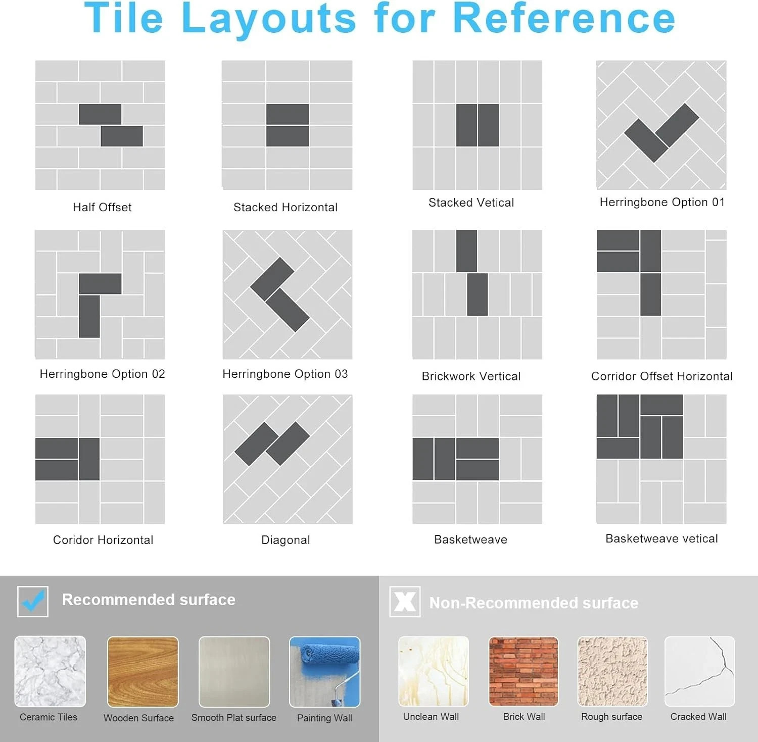 Peel and Stick Backsplash Wall Tile 32-Pack 4×8 Inch PVC Distressed Wood