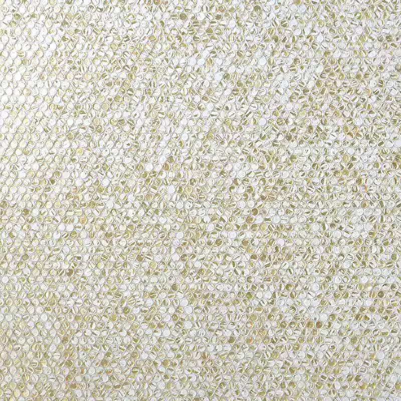 Majeste Glossy White and Gold 12.2 In. X 12.2 In. Glass Mosaic Wall and Floor Ti