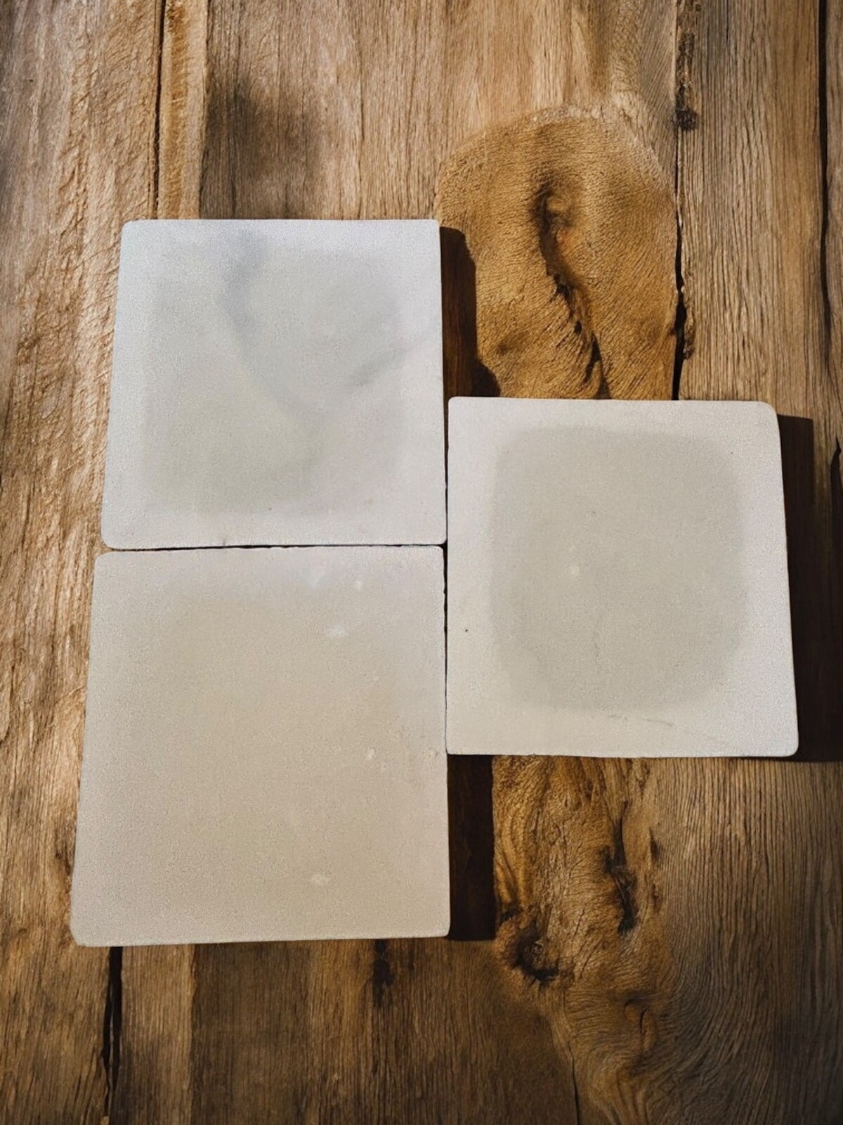 Set of 3 Demensional Resin Floral Tile 6″x6″ off White