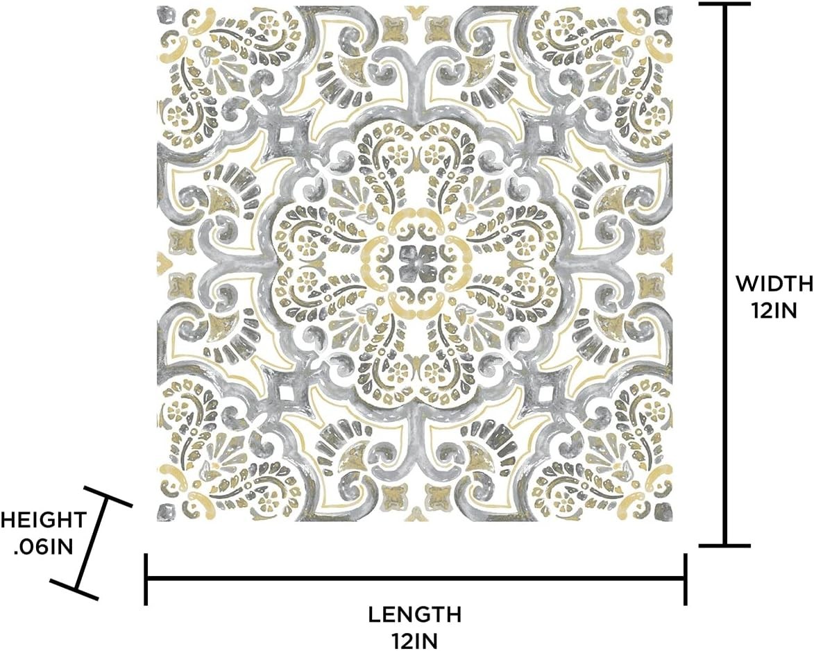 FP2947 Antico Peel & Stick Floor Tiles, Multicolor