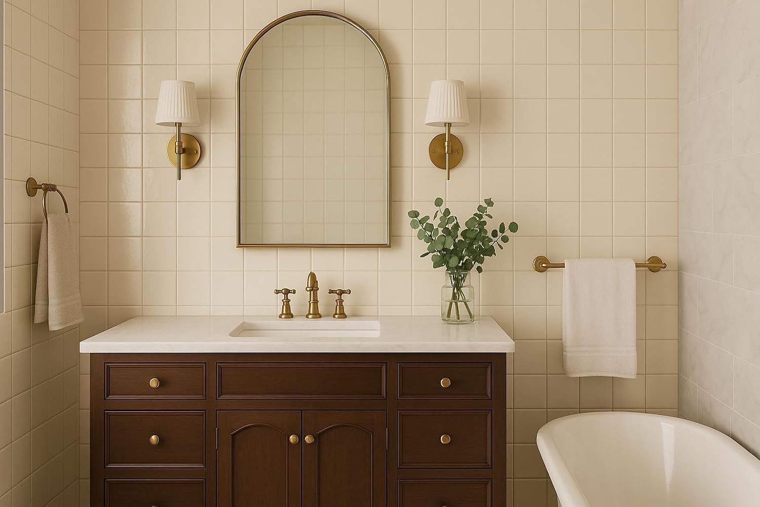 4 in Ceramic Tile Gloss 4 1/4″ Box of 10 Pieces for Bathroom Wall and Kitchen