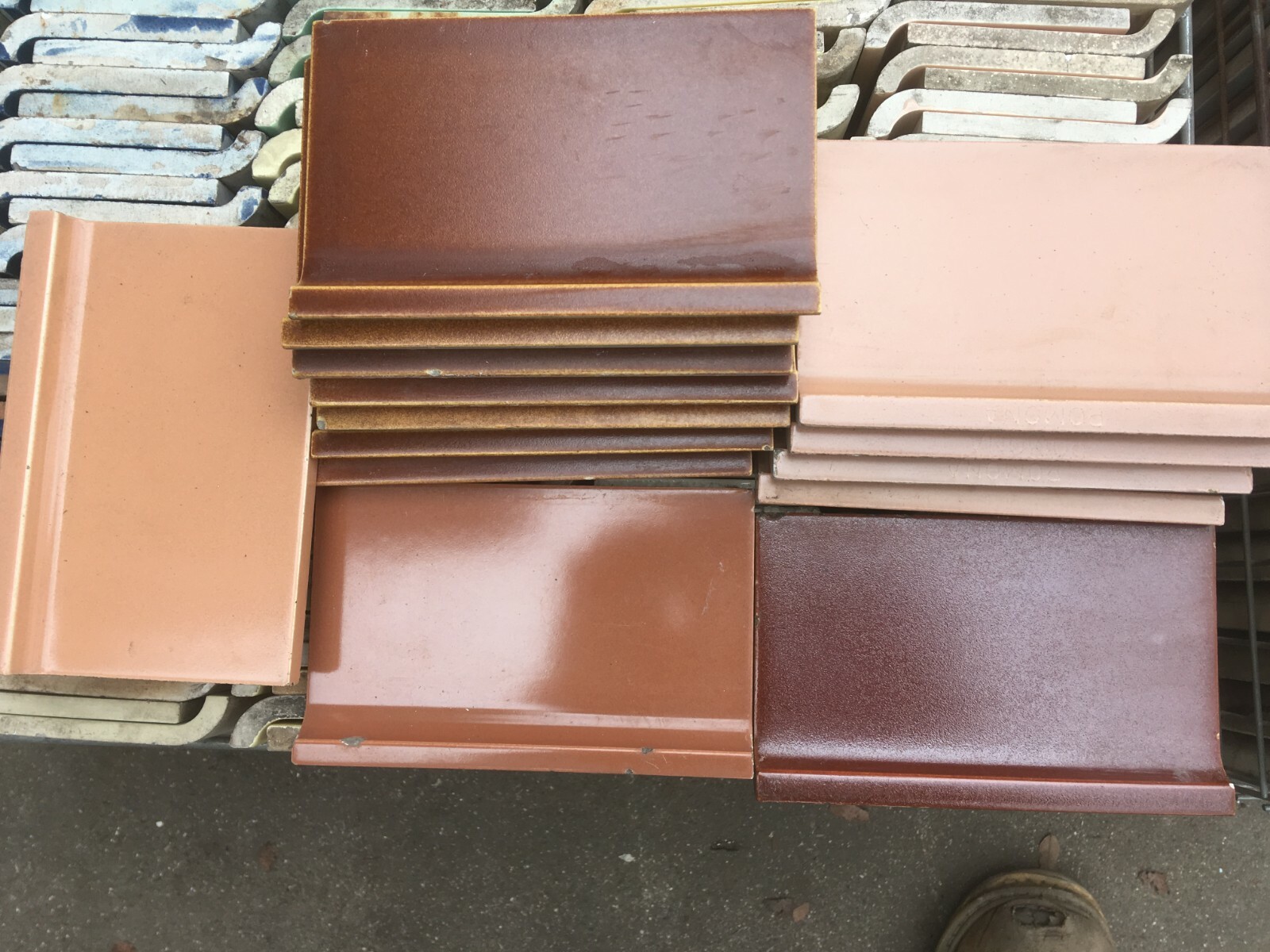 matching Cove Base Tile Blue Green Pink Yellow Tan Black Grey 3 3/4 or 4 1/4 x 6
