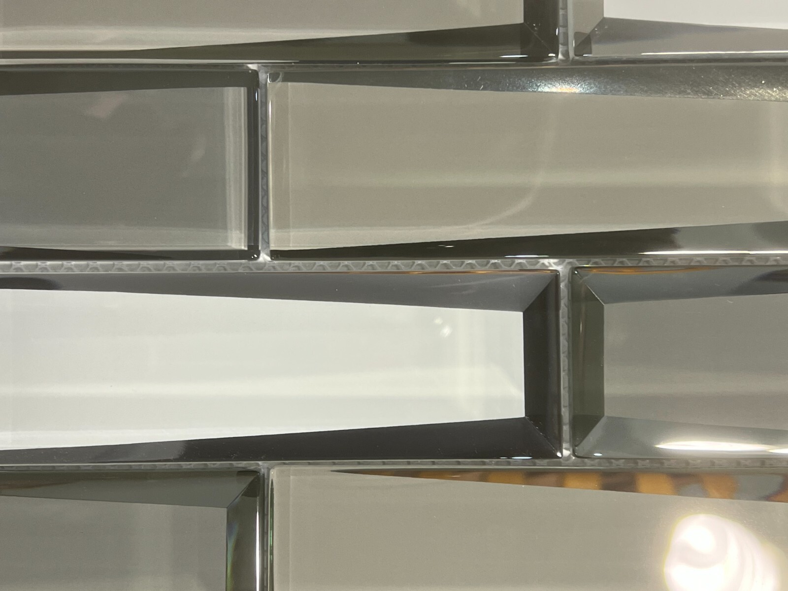 M10N White Grey Glass Rectangle Mosaic Tile Kitchen Bathroom Backsplash, 7 sheet