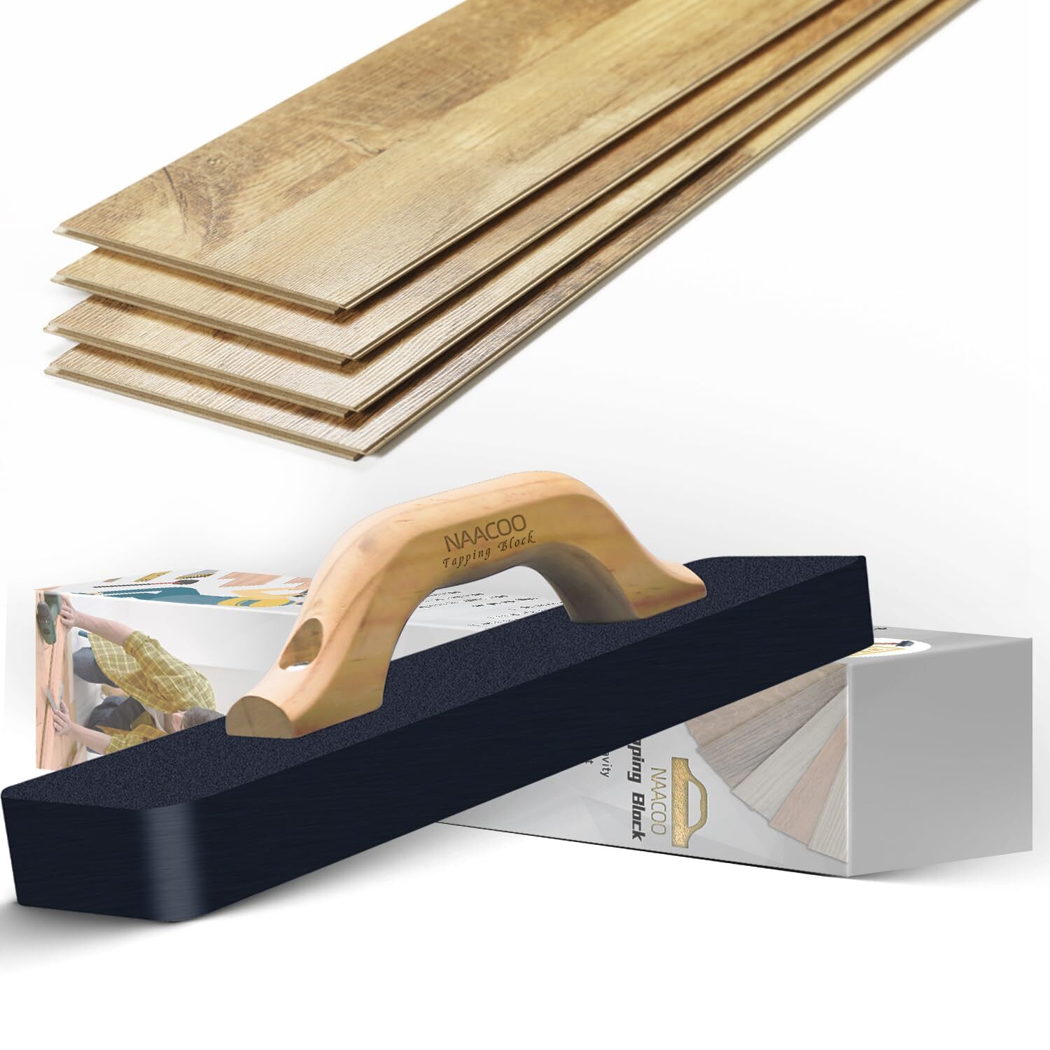Tapping Block, NAACOO Flooring Tools – Heavy Big Tapping Block for Vinyl Plank