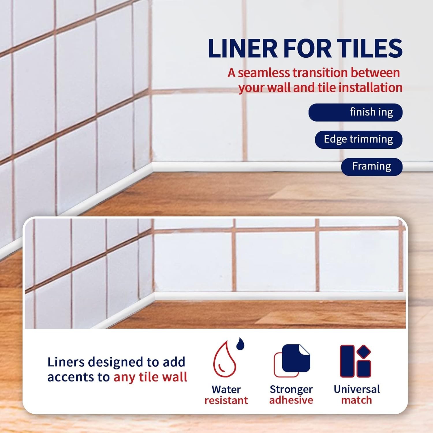 White 10 Ft Peel and Stick Wall Molding for Elegant Backsplash & Corner Decor