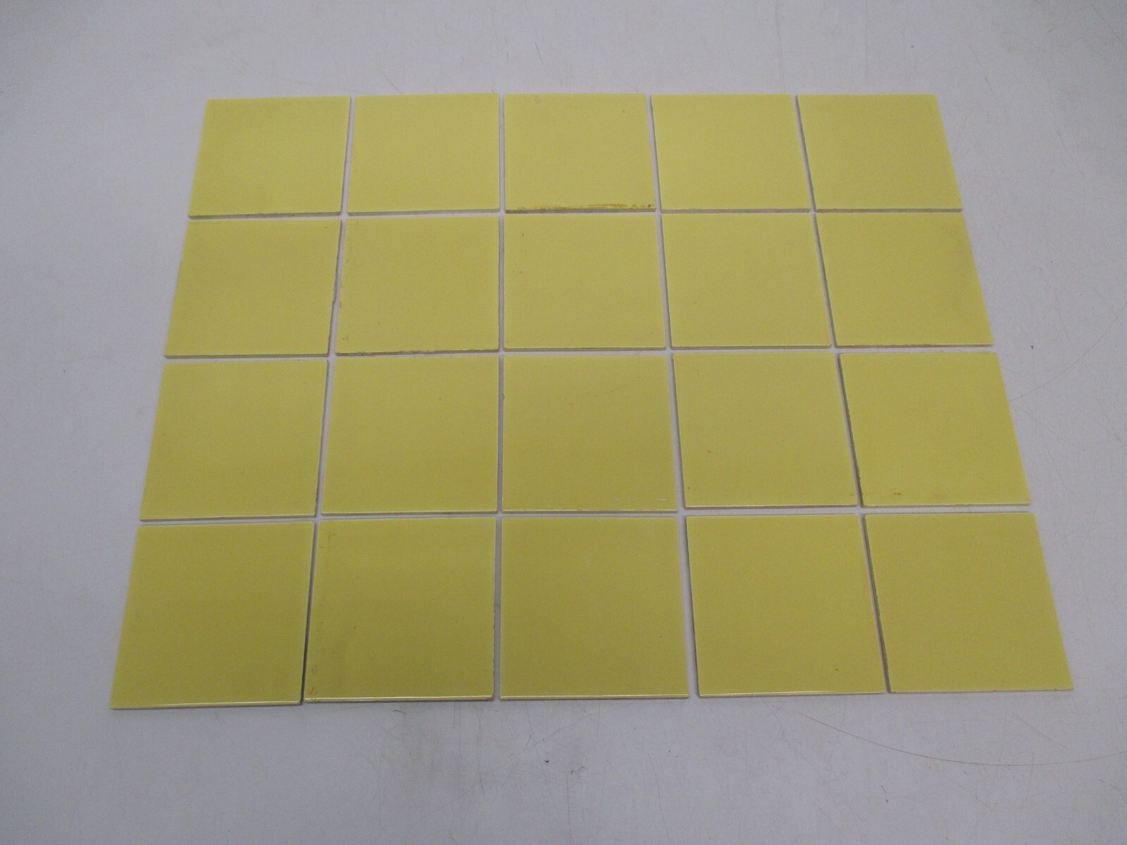 20 Vtg Used Ceramic Tile Yellow 6″ Square Tiles Villeroy&Boch Kitchen Bath