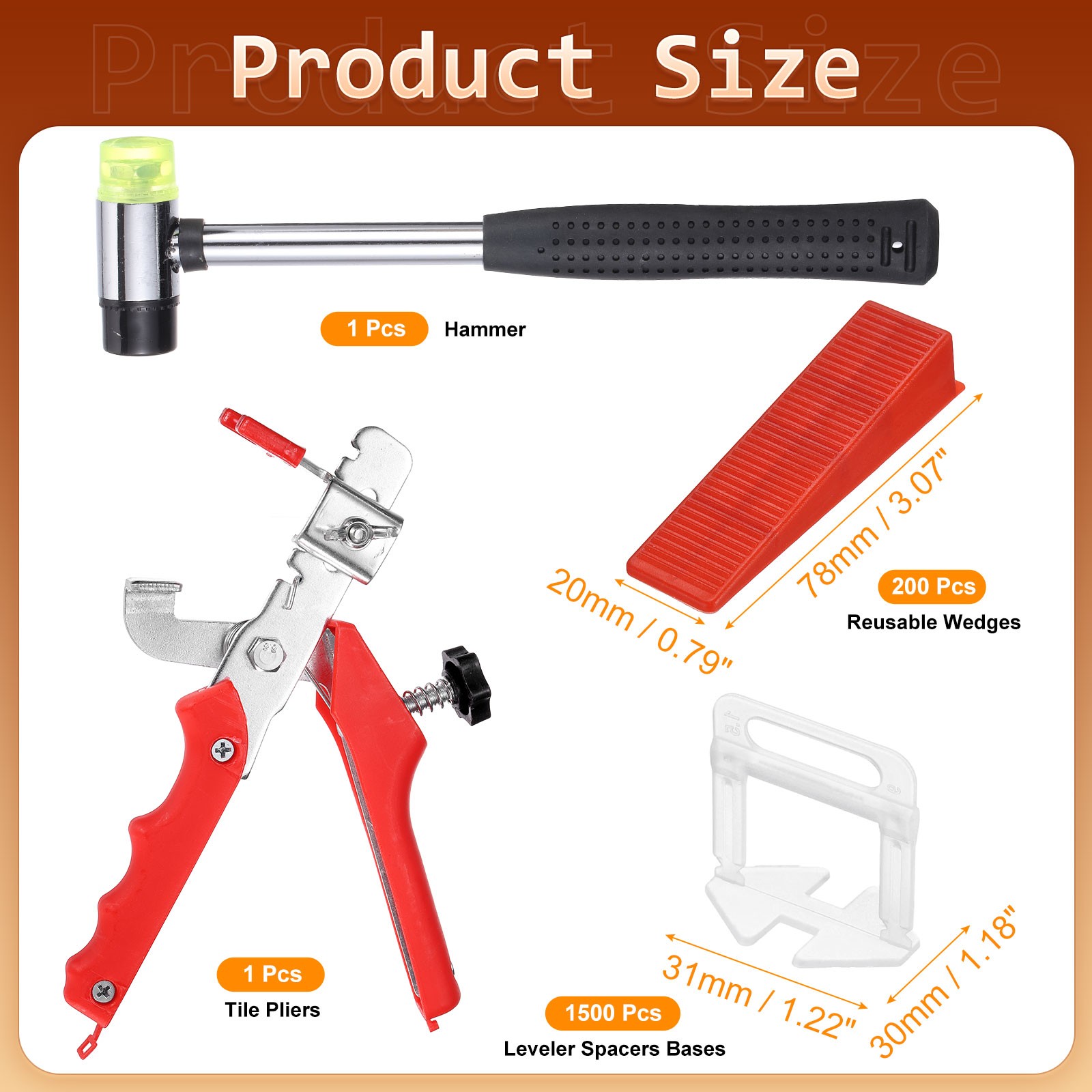 1 Set Tile Leveling System Kit, Wall/Floor Adjustment Leveling System, Red