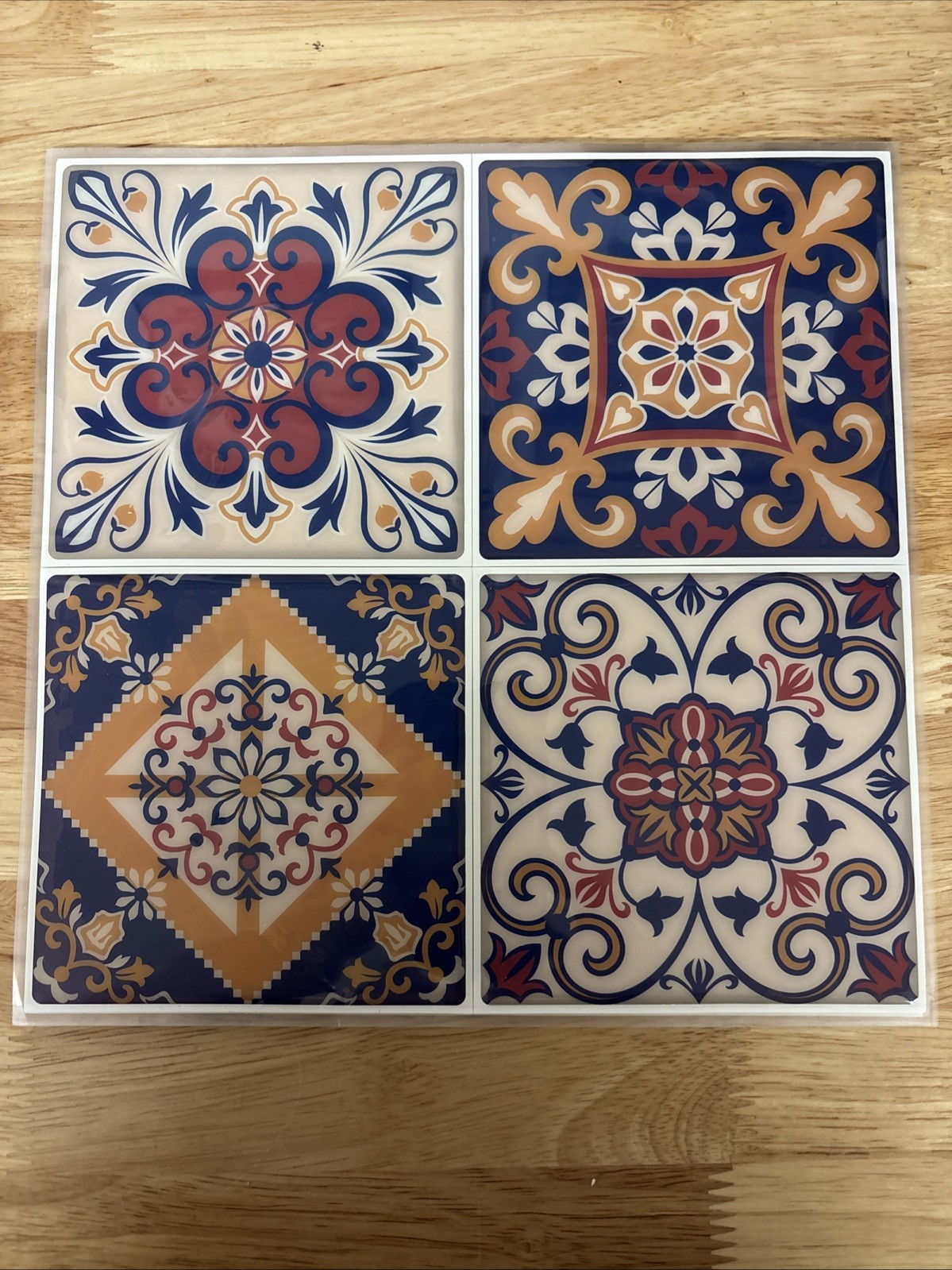 Peel and Stick Tiles Room Decor Backsplash Mexican Mediterranean 4 Sheets