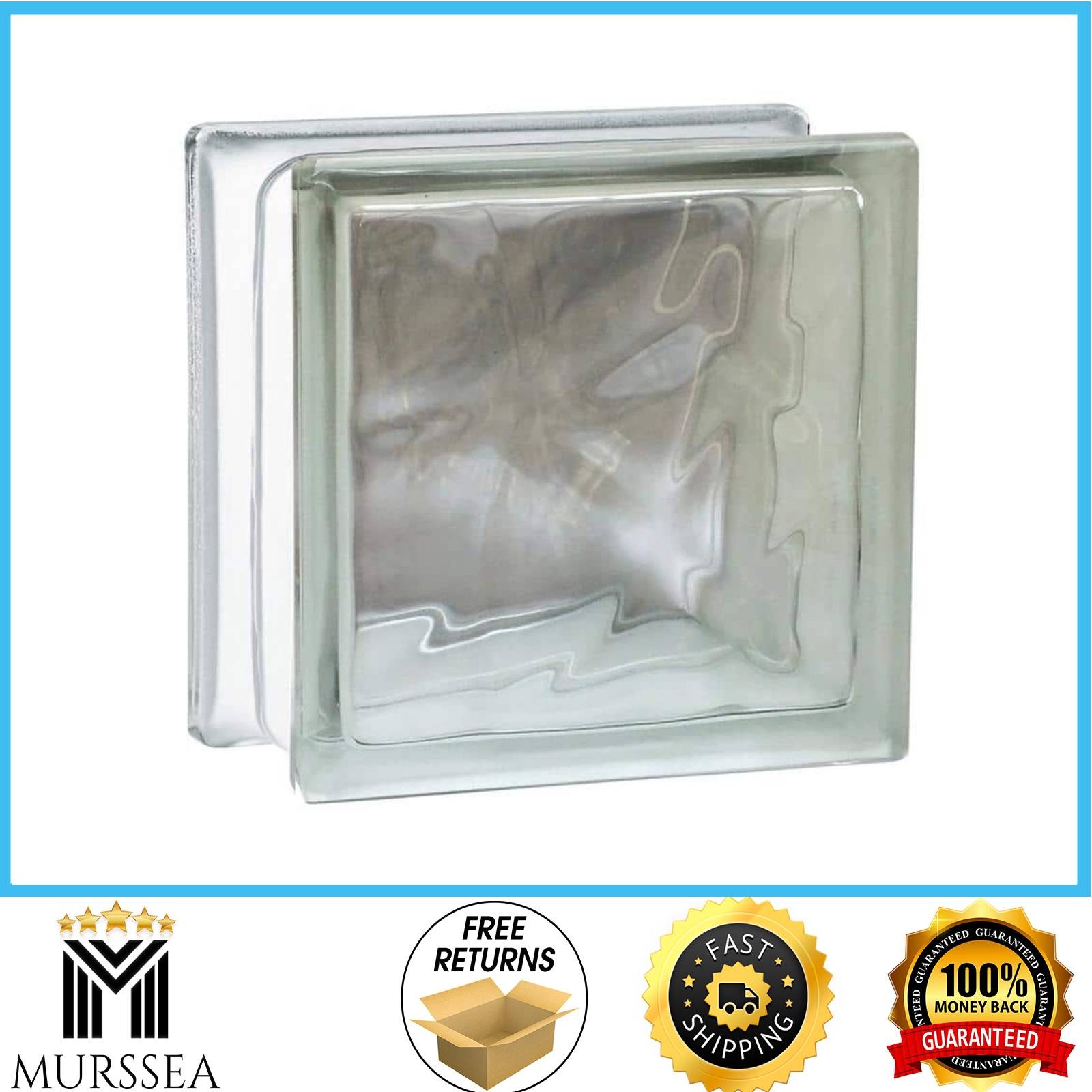 Nubio 4 in. Thick Series 6 in. x 6 in. x 4 in. (8-Pack) Wave Pattern Glass Block
