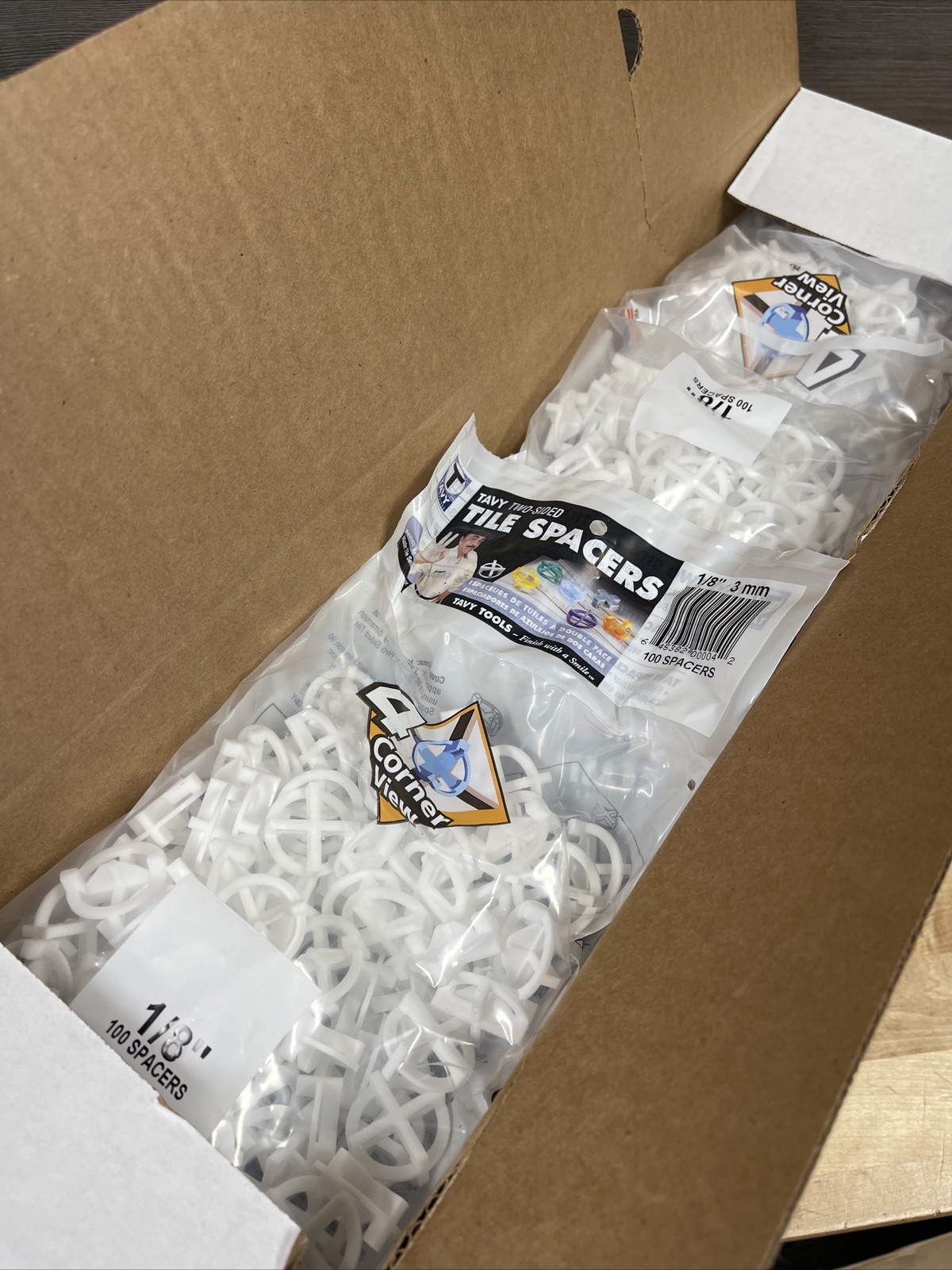 18 Pack x100pc TAVY Two Sided Tile Spacers 1/8-in 1004 New