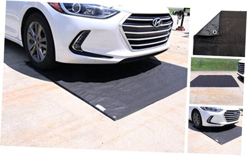 New Pig – 5’x5′ Black Oil Mats for Garage – Driveway Containment Mat