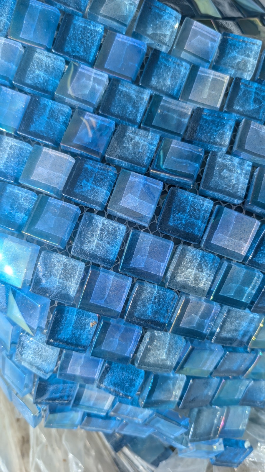 Blue Glass Tile Backsplash 12 X 12 For Pool And Bathroom Mosaic