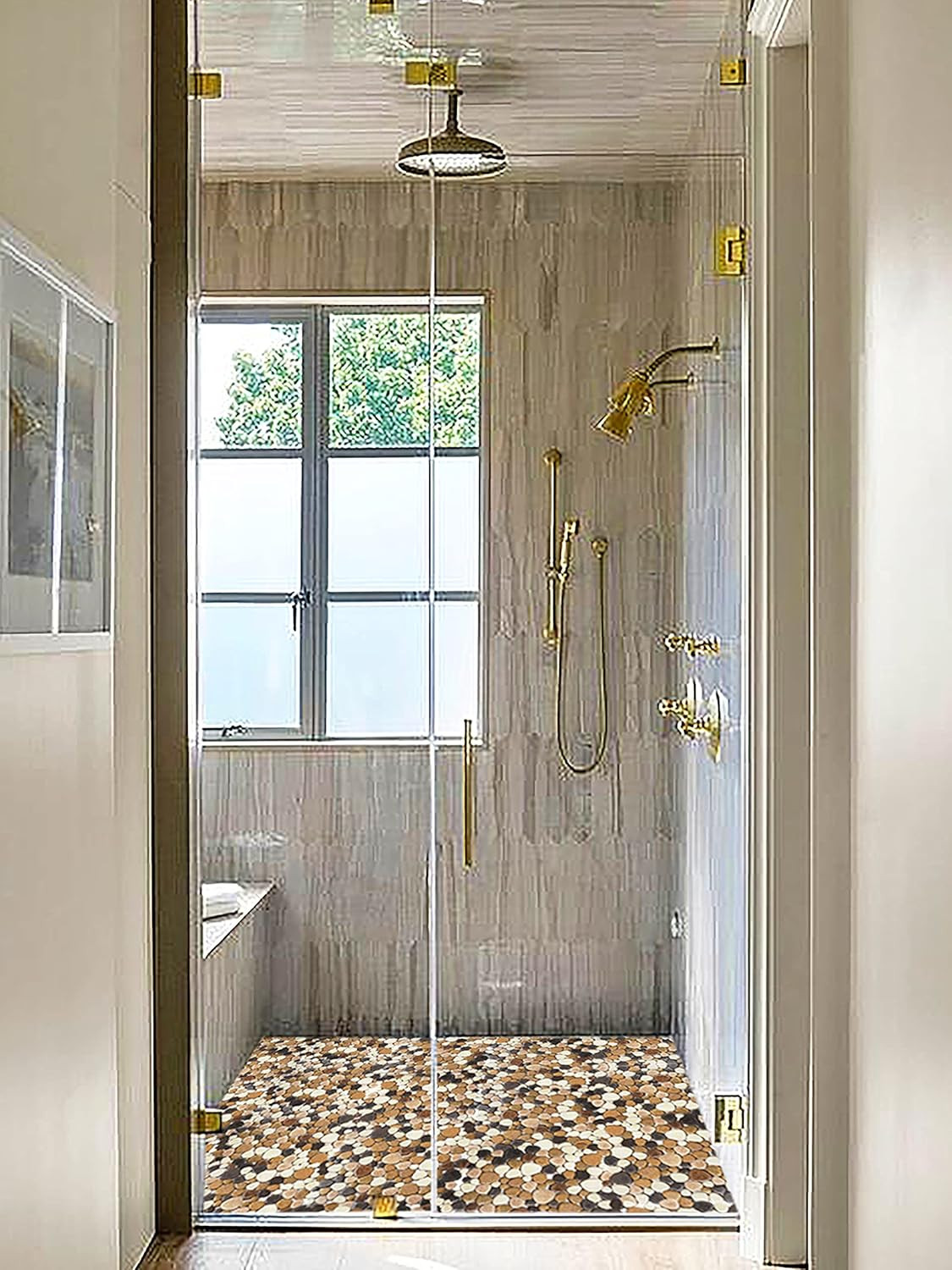 Yellowstone Non-Slip Matte Pebbles Mosaic Tile for Shower & Bathroom Floor