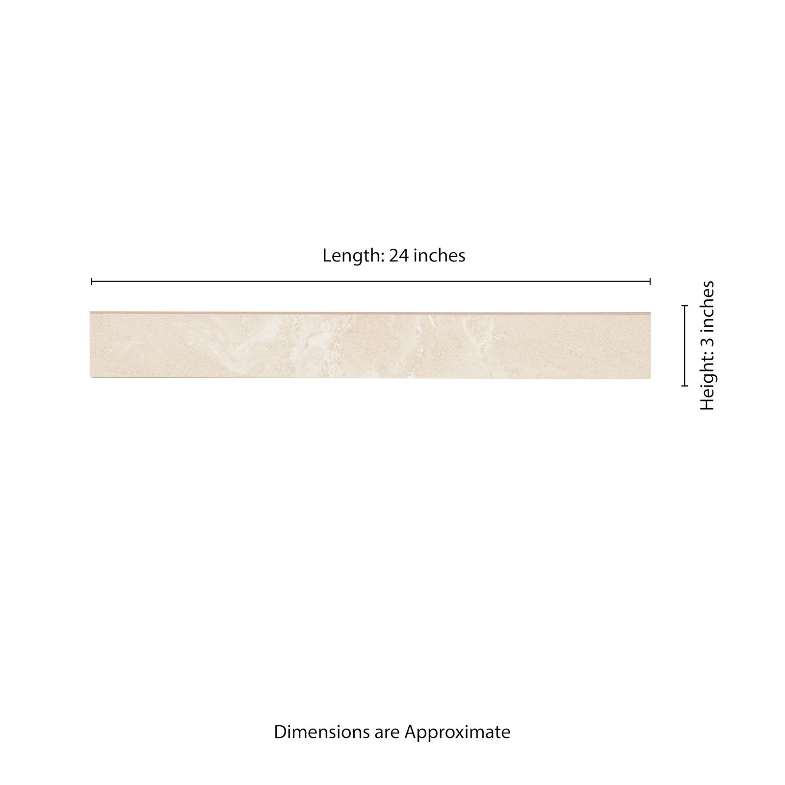 Ackland AKNPTNOR3X24BN-CA Norrin Cinder 3 in. x 24 in. Quartzite – Off White