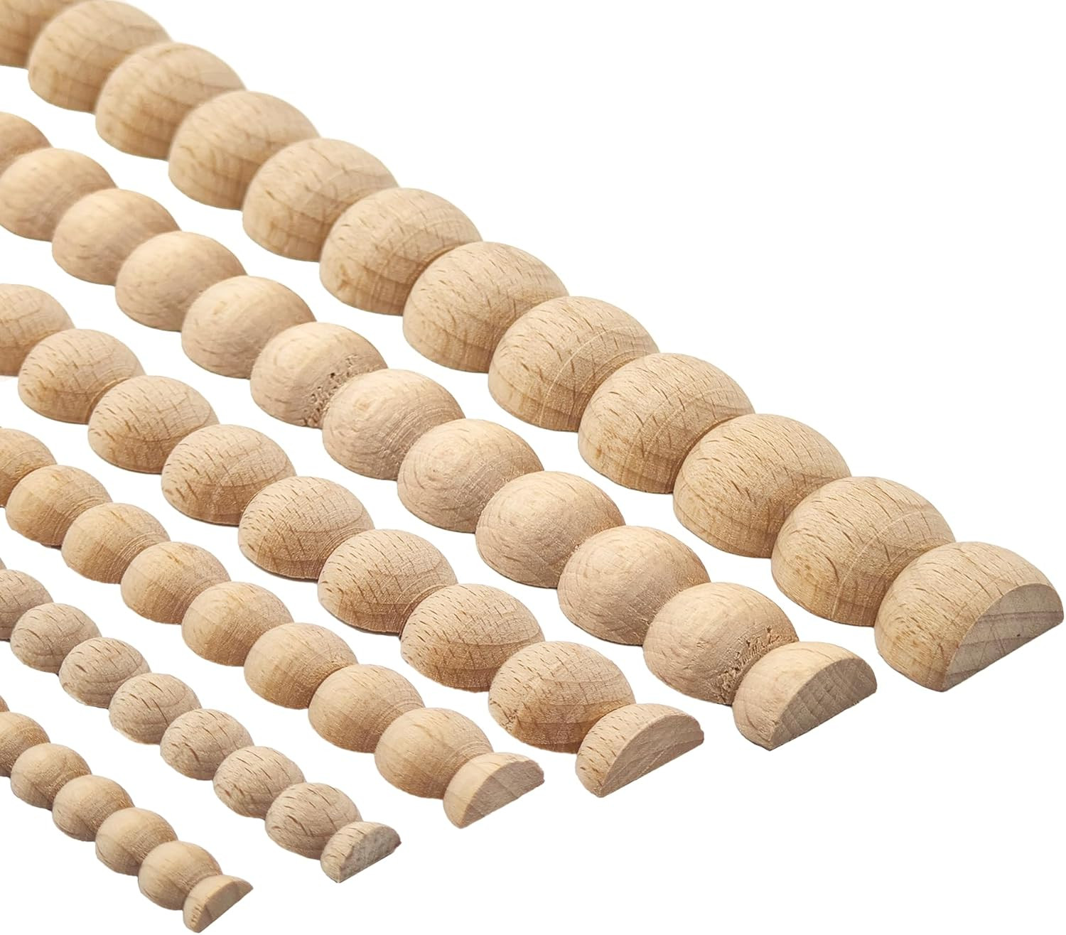 Unfinished Beaded Wood Trim Molding, 15 Pack, 15.75″ for DIY Projects