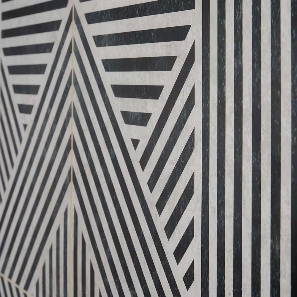 Astoria Black and White 24 In. X 24 In. Matte Porcelain Floor and Wall Tile (4 P
