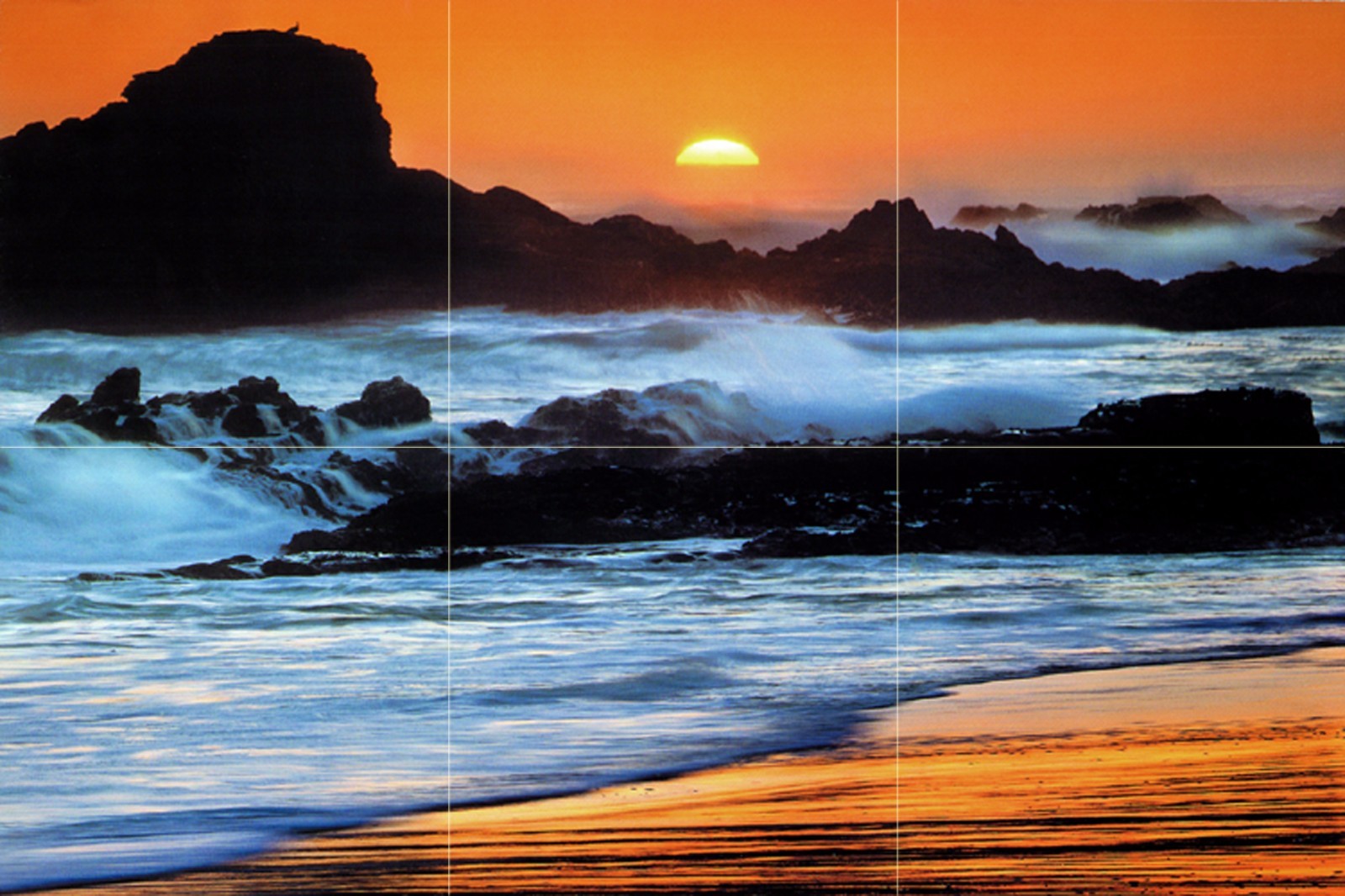 36 x 24 Mural Ceramic Ocean Sunset Decor Bath Tile 12 x 12 #365