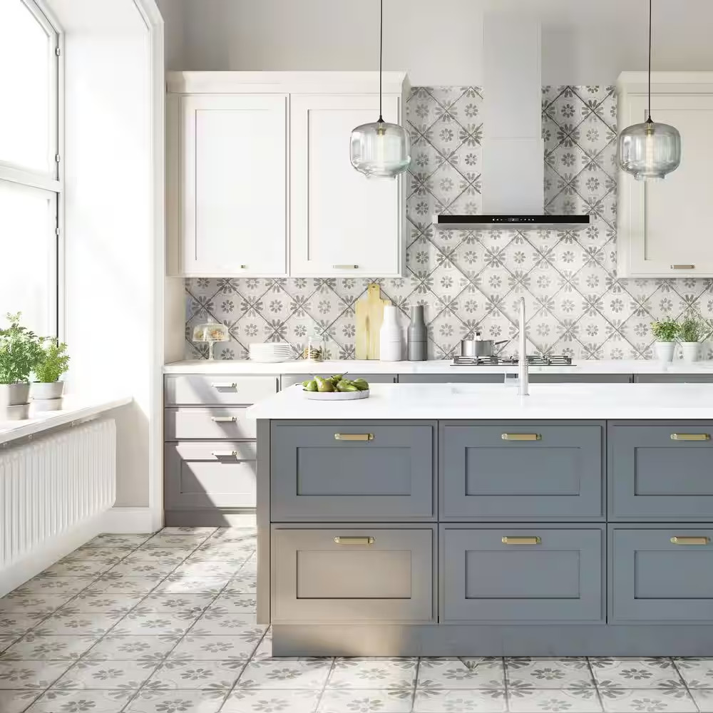 Kings Blume Sage 17-5/8 In. X 17-5/8 In. Ceramic Floor and Wall Tile (10.95 Sq.