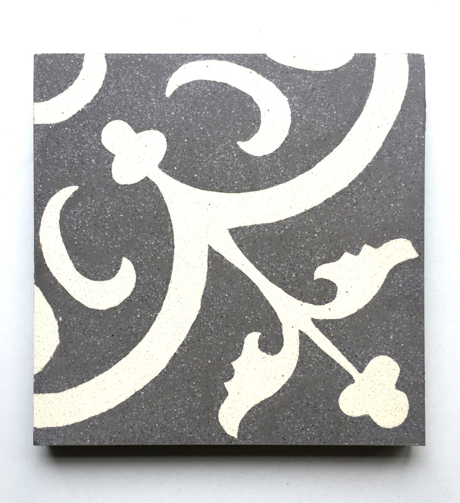 Flora Encaustic Blue White 8×8 Honed Finish Cement Tile Floor(Sold by the piece)