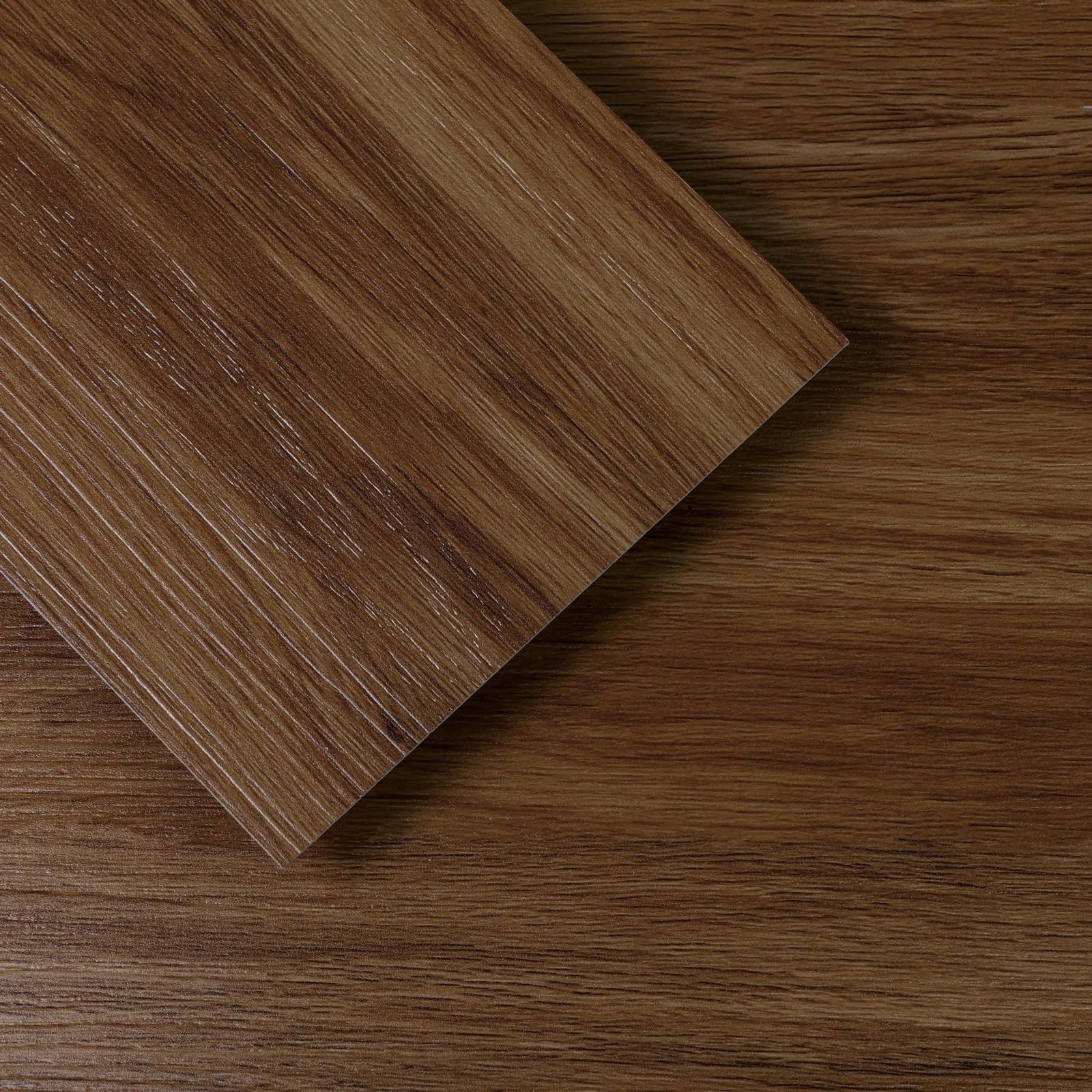 12 PC 18 Sq Ft Peel And Stick Floor Tile Brown Wood Grain Vinyl Living Room
