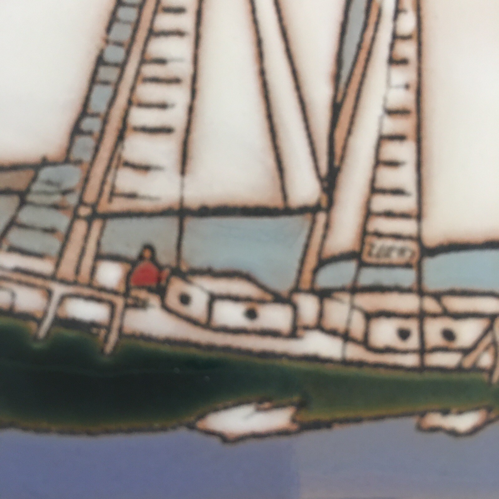 Maanum Custom Art Tile Sayner Wisconsin Sailboat Coaster Beach House Coastal