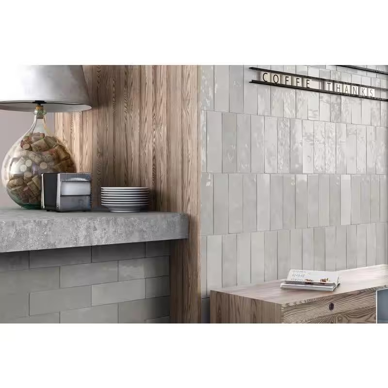 Cloe Subway Glossy White 2.5 In. X 8 In. Handmade-Look Ceramic Wall Tile (10.64