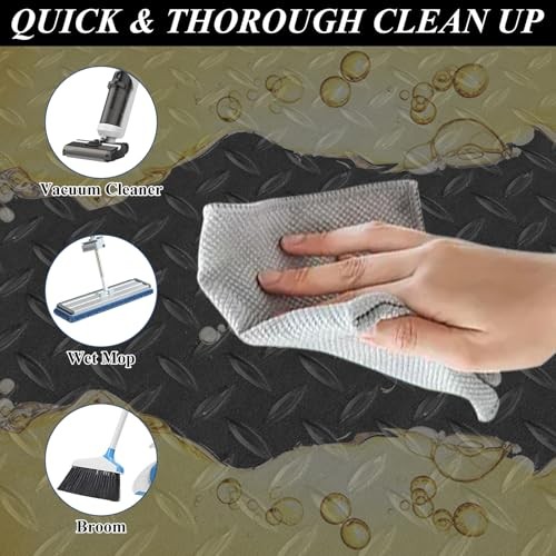 4 x 6 FT Garage Floor Mat, 1.5mm Thick Diamond Plate PVC Garage Flooring,